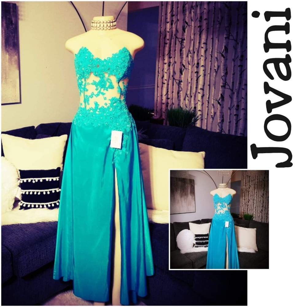 Gorgeous Jovani  Blue Teal Prom Dress